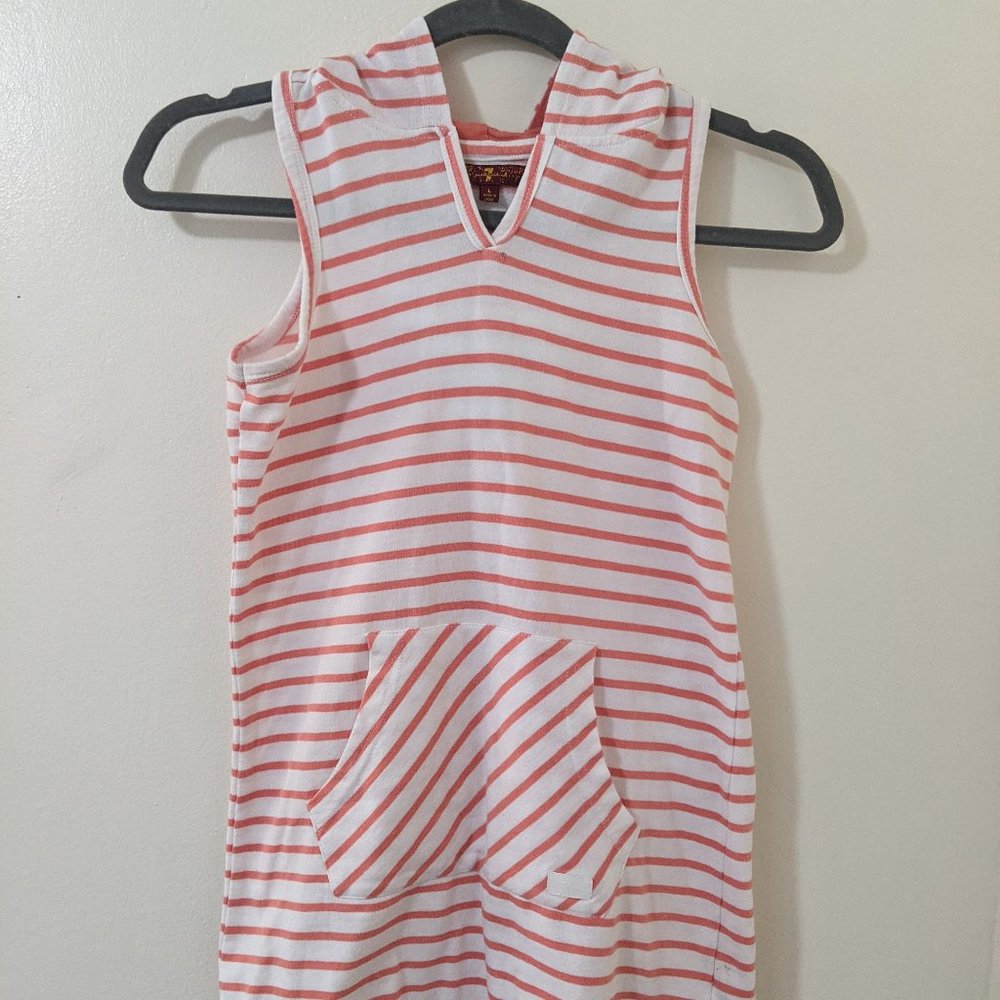 7 For All Mankind Girl's Striped Hoodie Dress L